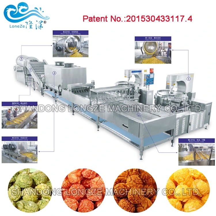 Automatic Industrial Popcorn Production Line for Snack Food Processing Line Approved by Ce Certificate