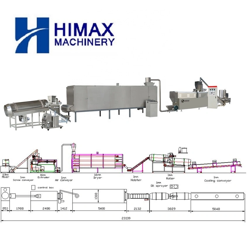 High Capacity Dry Cat Food Pet Animal Food Machinery Sinking Floating Fish Feed Pellet Processing Line Dog Food Making Extruder Machine